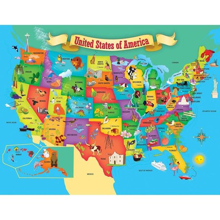 THE MOUNTAIN VALLEY® SPRING WATER Master Pieces 11815 Educational USA Map State Shaped Puzzle 11815